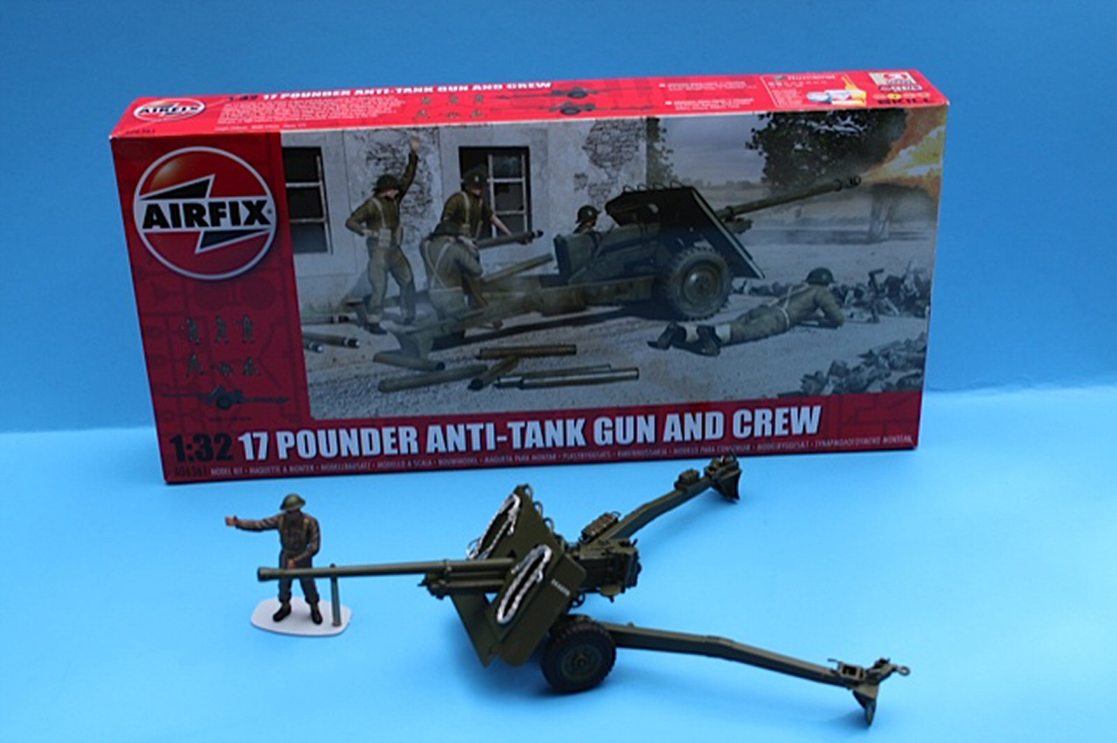 Airfix A06361 17 Pdr Anti-Tank Gun with 6 Figures 1:32 Scale Kit 