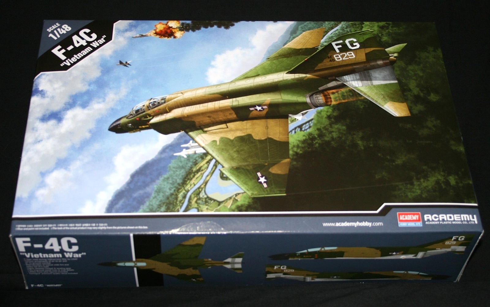 USAF F-4C PHANTOM VIETNAM WAR ACADEMY 1:48 SCALE PLASTIC MODEL AIRPLANE KIT 