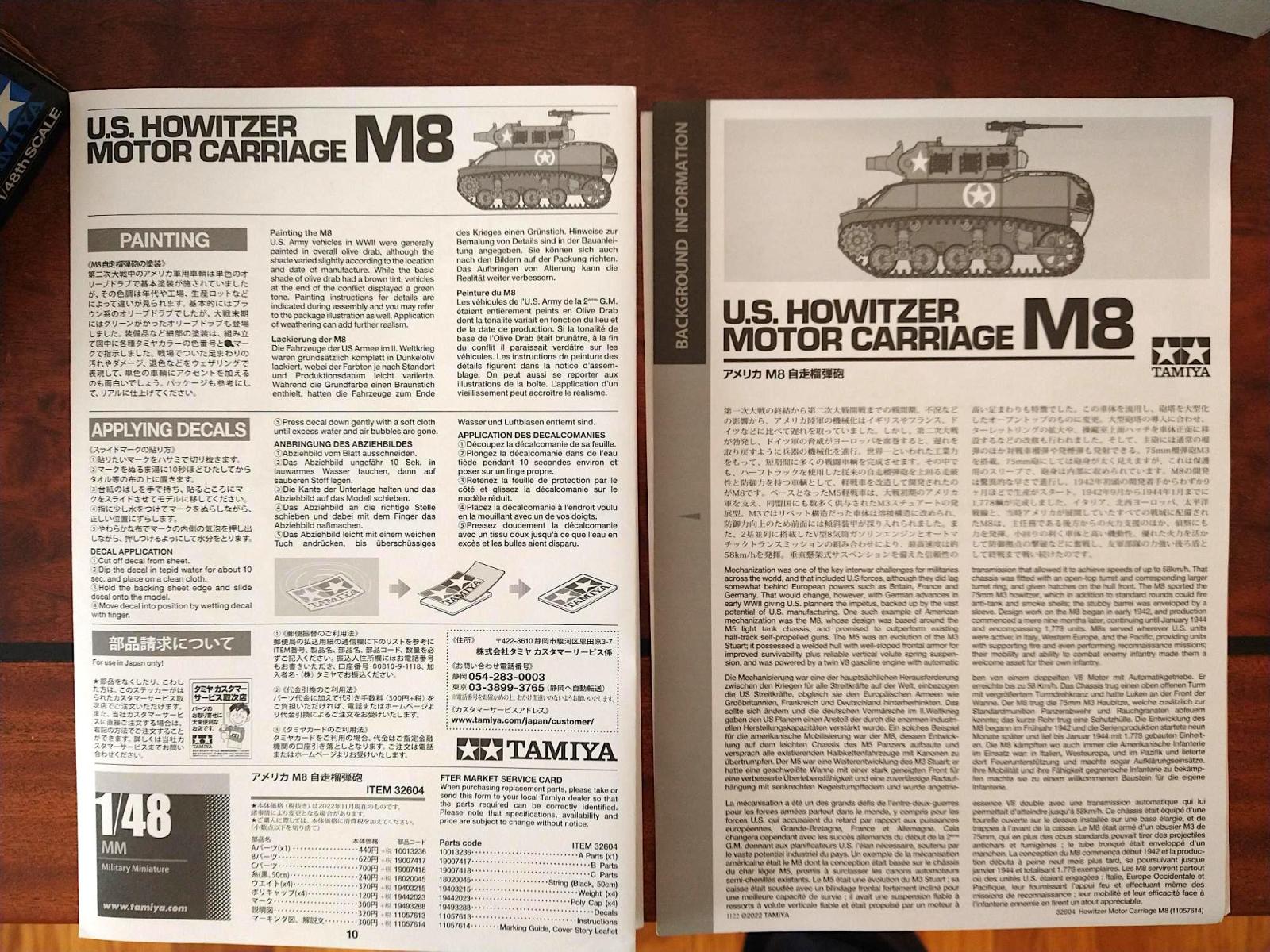 U.S. Howitzer Motor Carriage M8 Tamiya 32604