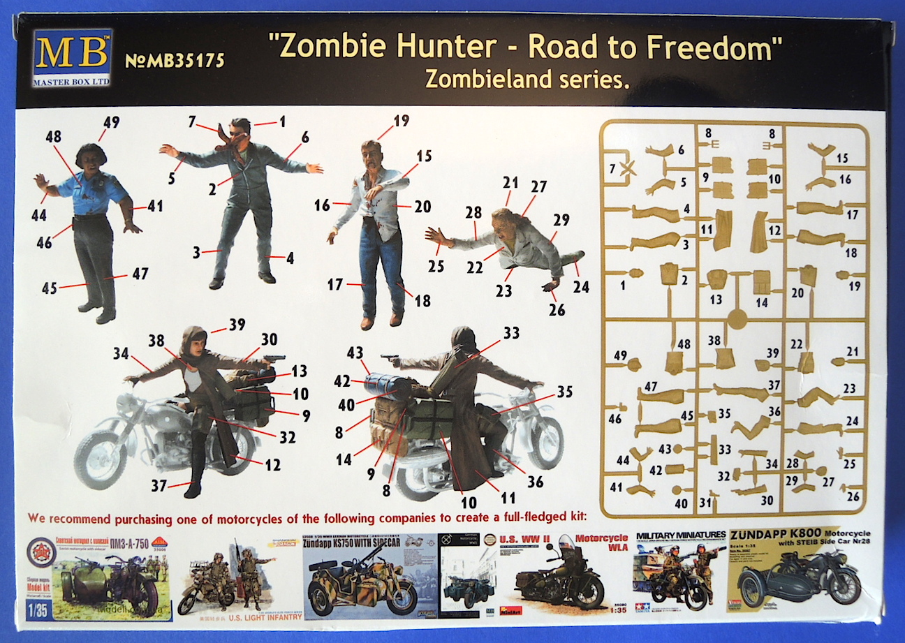 Road hunters. 35175 MASTERBOX 1/35 охотник на зомби.. Zombie с активными датчиками.