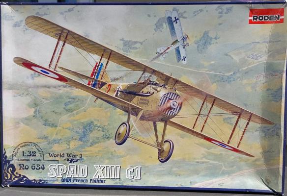 Roden 634 1/32 SPAD XIII C1 WWI French Fighter - Plastic Model Kit, New 2021