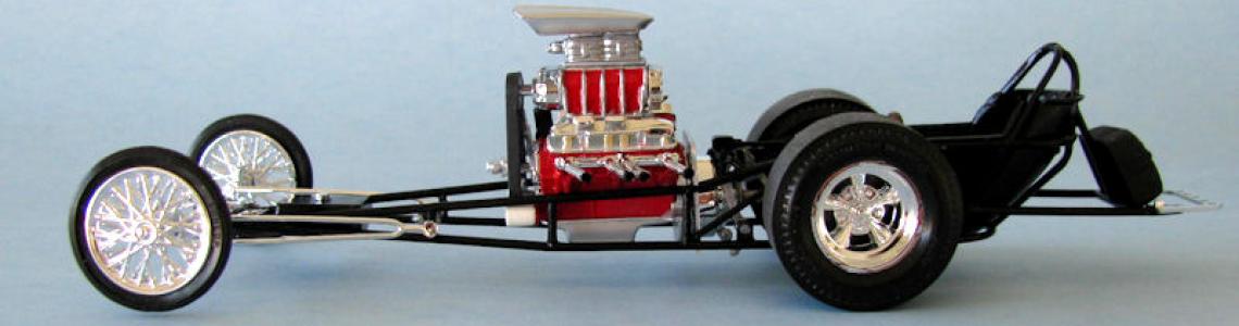 Dragster frame and engine