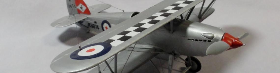 Right-front above view of the Hawker Fury Mk-1's prominent "pointy" nose