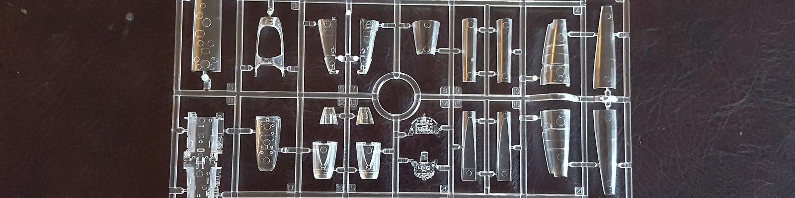A clear version of the fuselage sprue has been provided to allow the modeler to build a see-through version of the kit