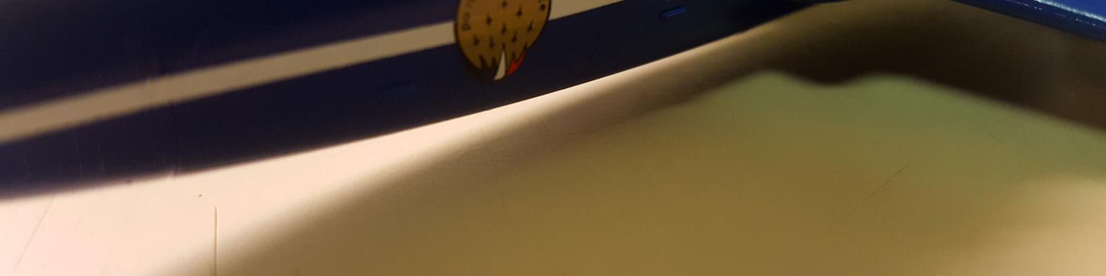 Side shot of fuselage showing decal detail