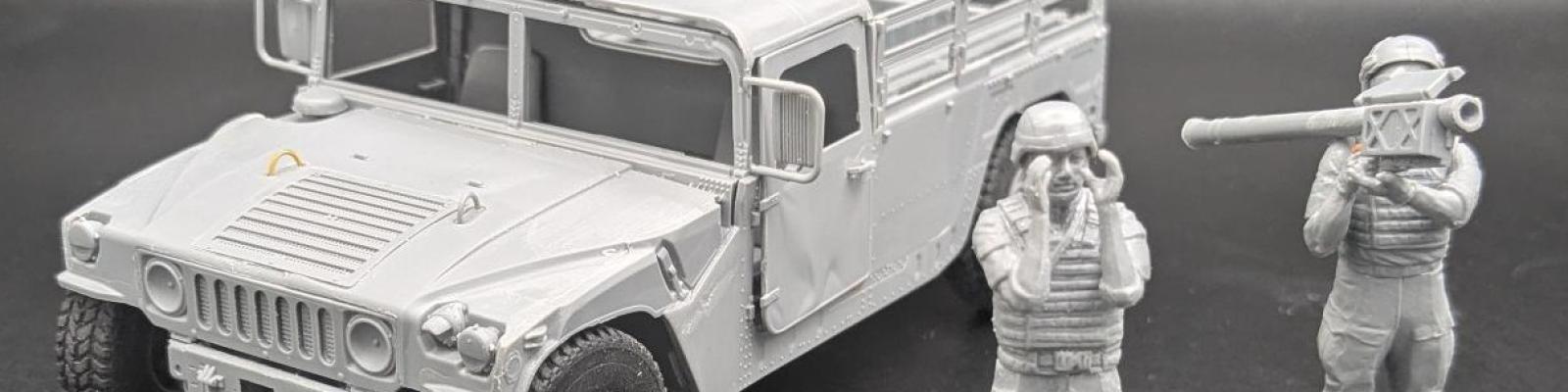 Assembled Figures with HMMWV