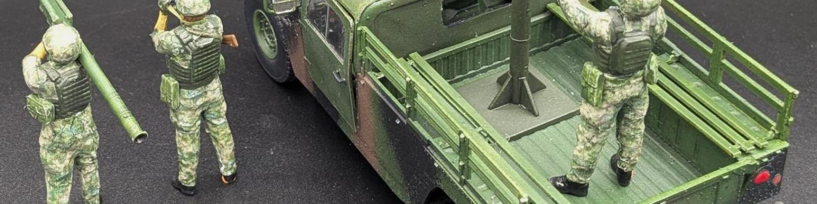 Completed HMMWV with Figures - Back View
