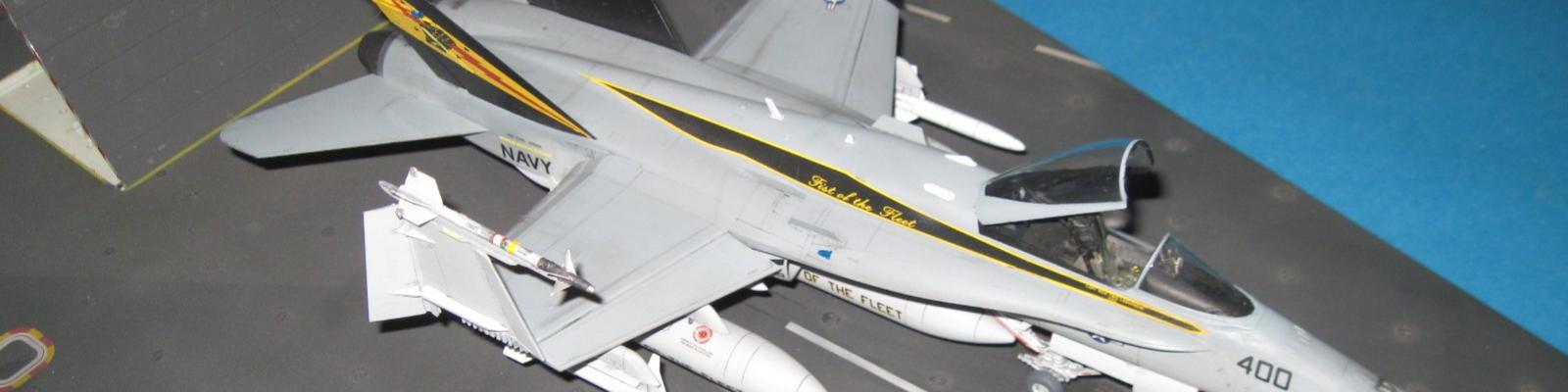 Aircraft on flight deck base, opposite.