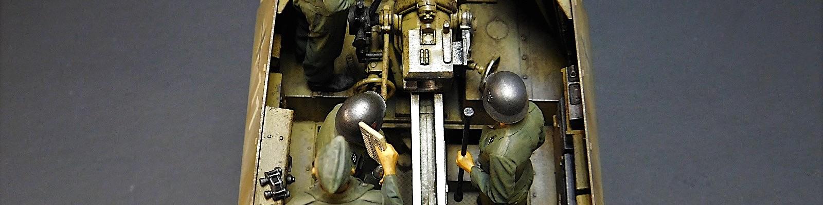Overhead view of interior of fighting compartment