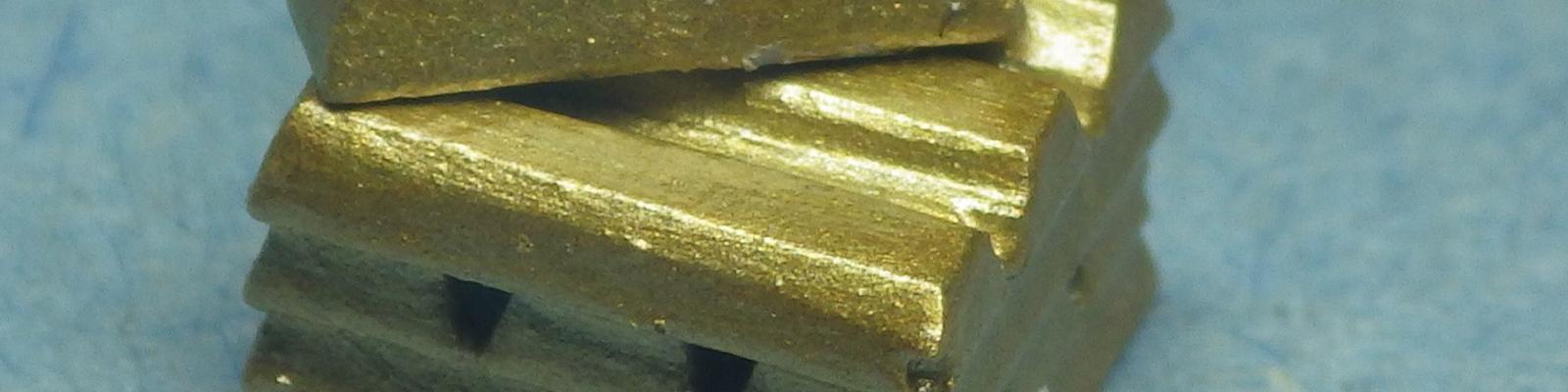 Painted gold bars