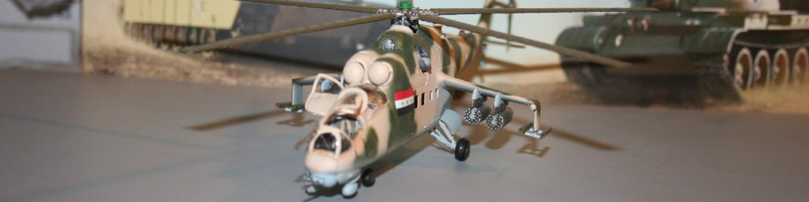 Completed model with poster