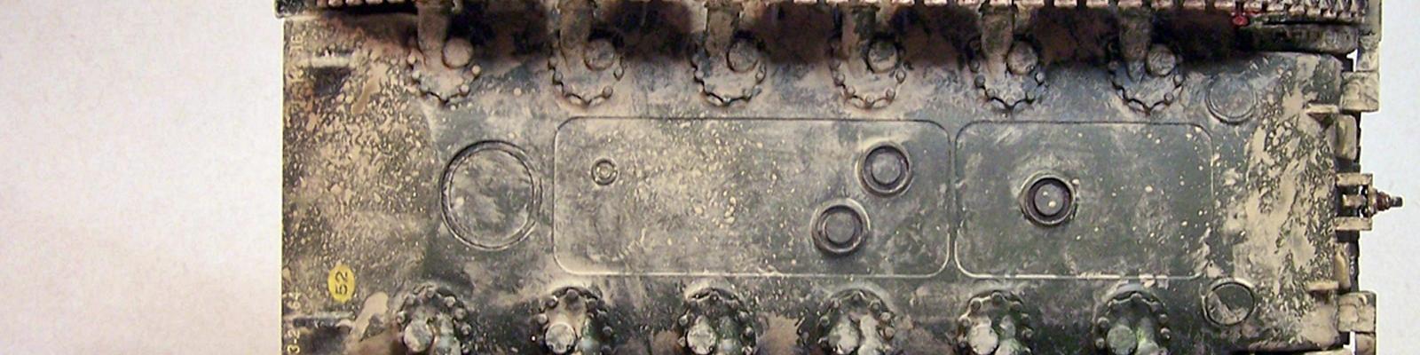 Underside, detailing tracks and weathering