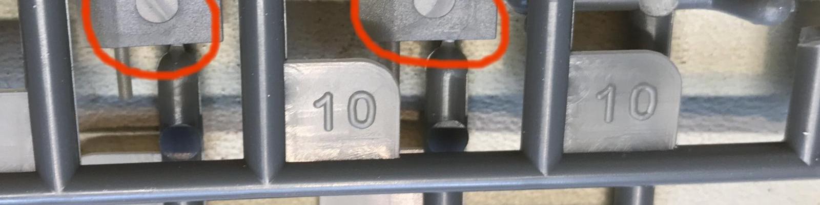 Control fins and prominent sink marks