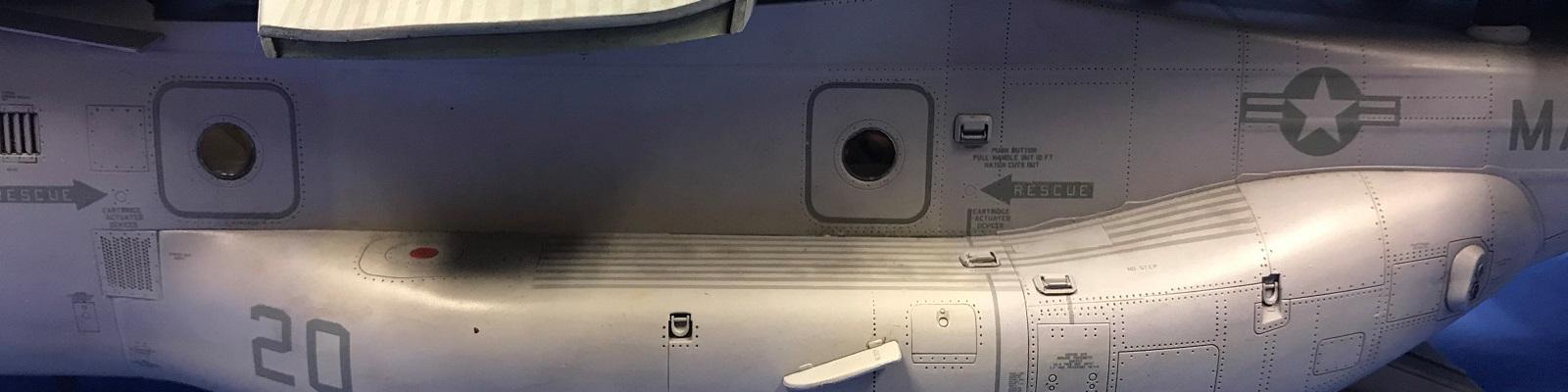 Osprey Prop Rotor Folded, Wing Stowed Side Left