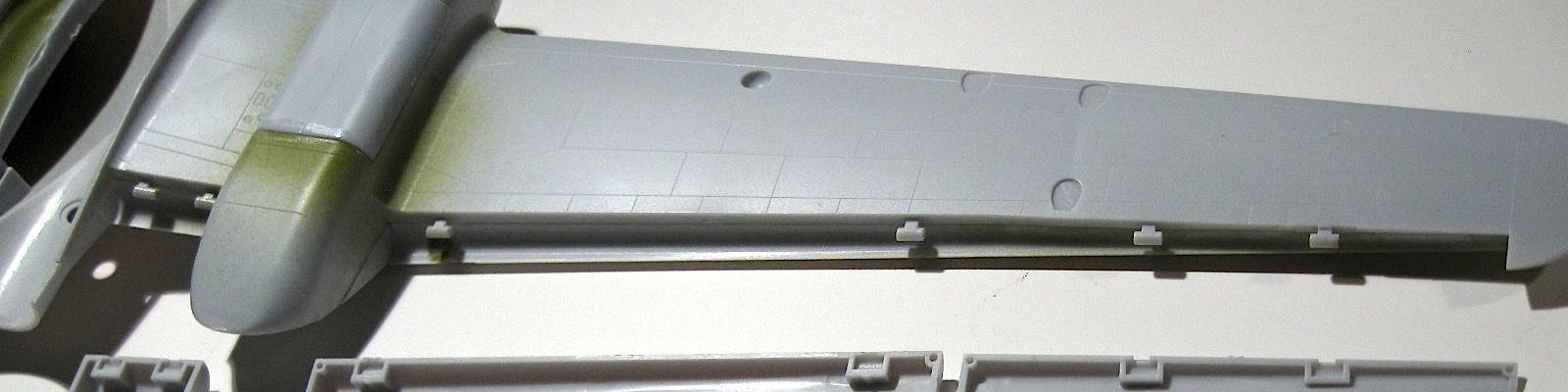 Flaps and aileron hinge details before assembly.