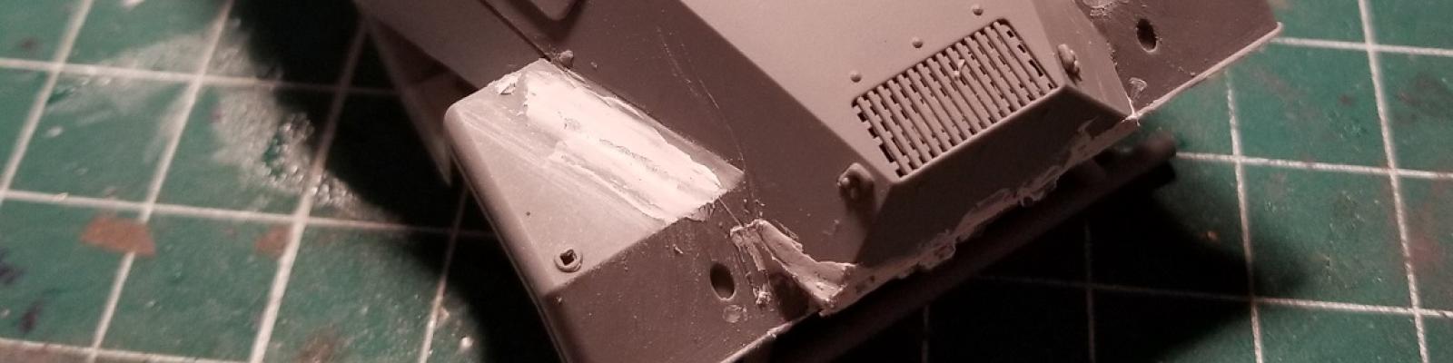Fender seam puttied