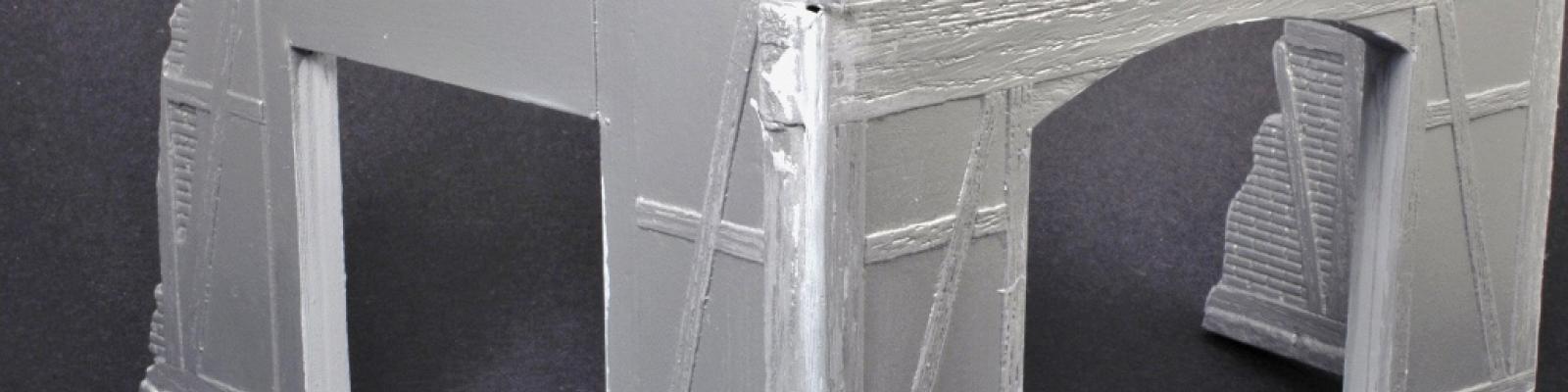 Gap filled with putty