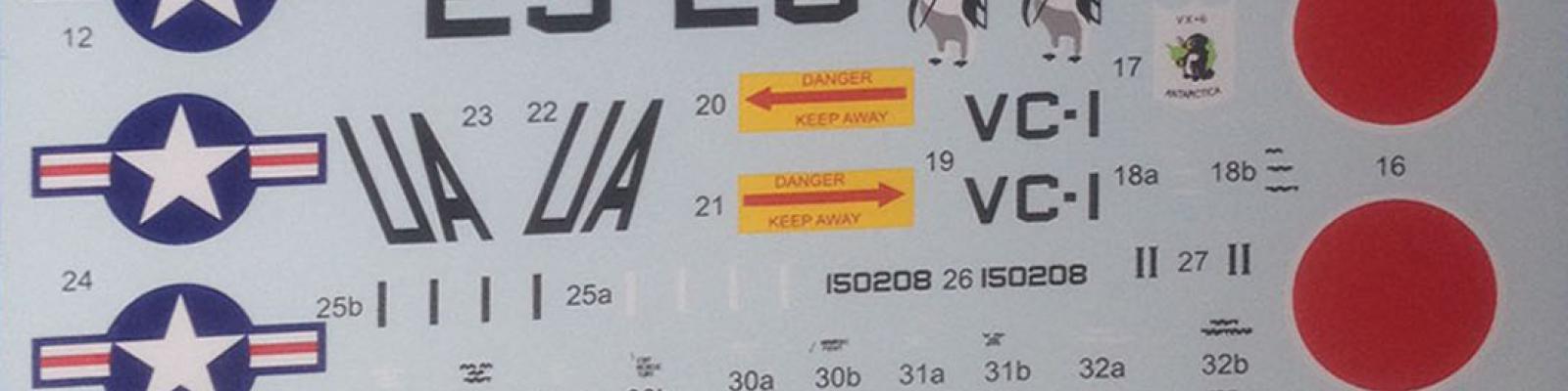 Decal detail, note only one #7, where two #7s are called for on the marking guide.