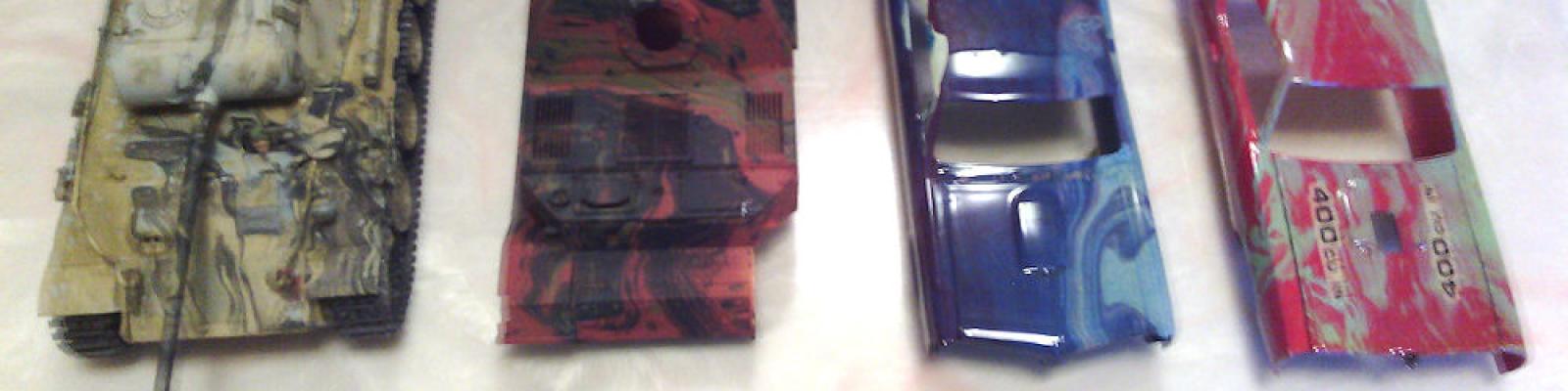 Examples of paint-and-water process