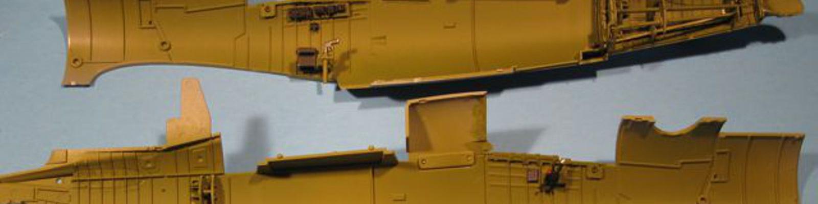 Fuselage components installed, note detailed tail framework.