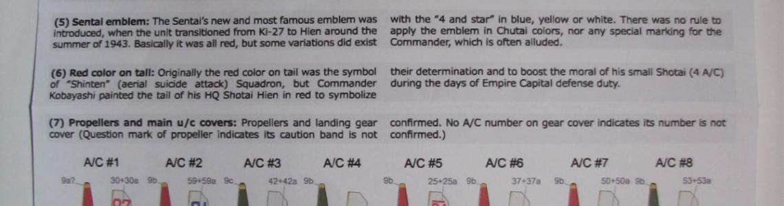 Color notes and markings