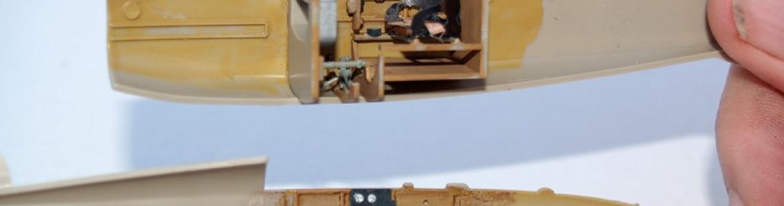 Finished fuselage halves ready for joining