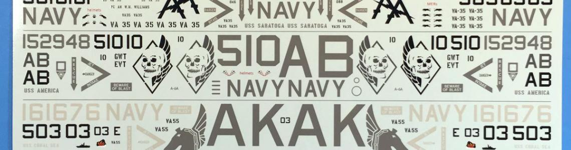 Main decal sheet, with stencils and special markings at the bottom