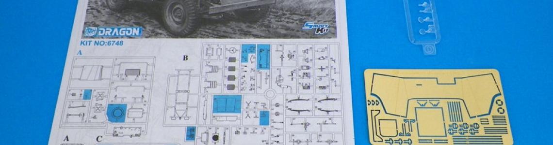 Instructions, PE, decals, clear parts