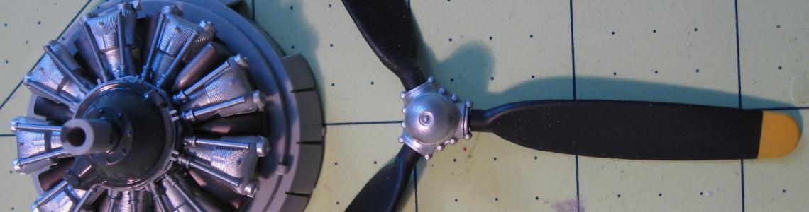 Assembled prop and engine