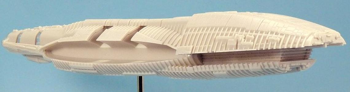 Model on display stand