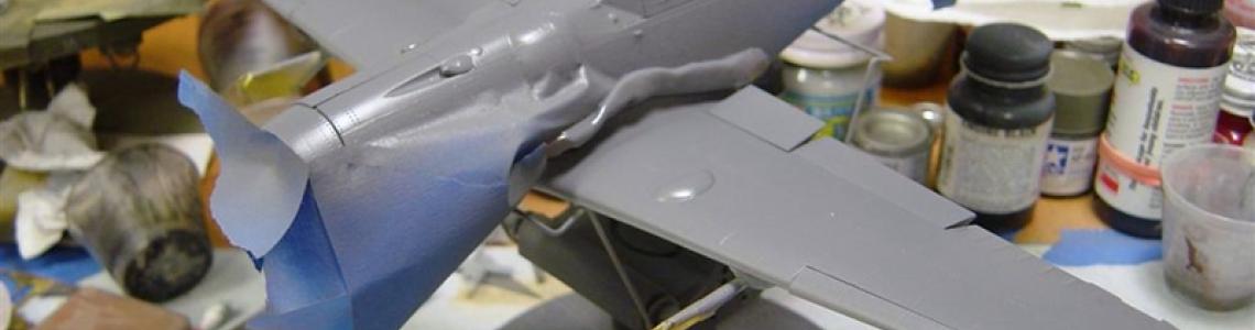 Photo of pre-paint masking step