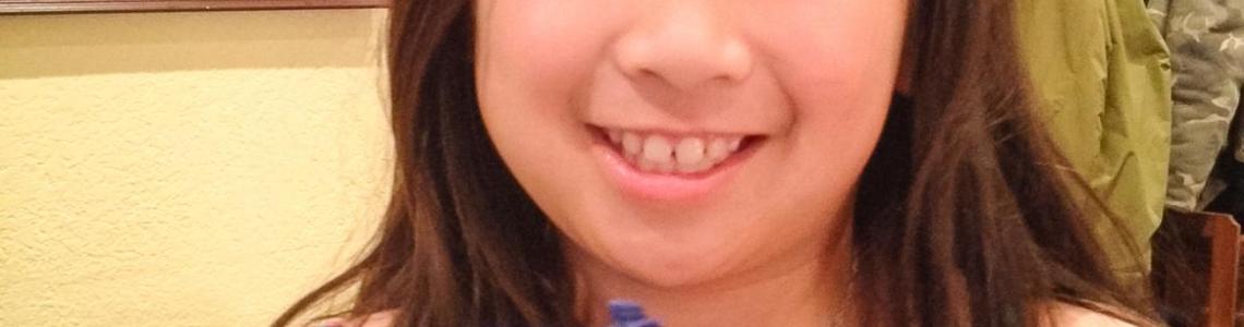 Kira with her completed model