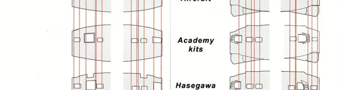 Guide showing actual aircraft vs. kit details of nose layout