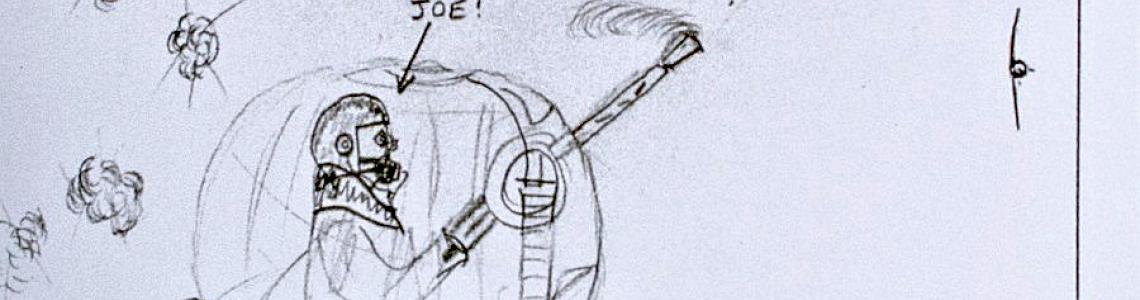 Doug Fry’s drawings of crewmates (this one’s the top gunner)