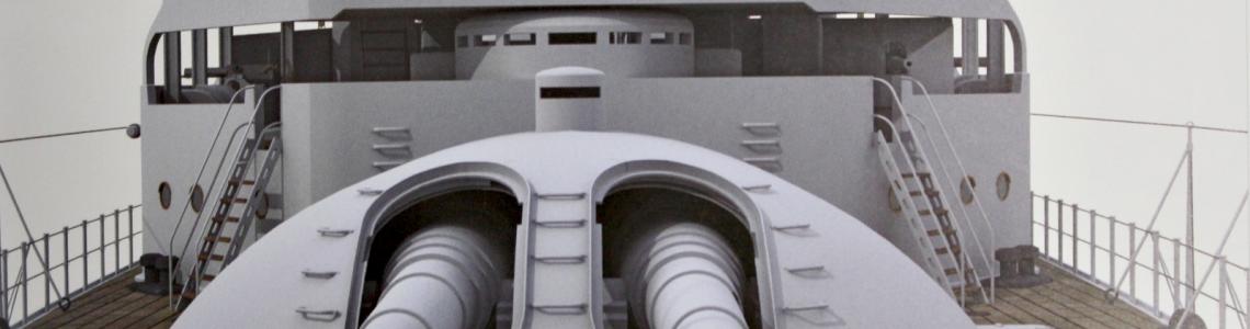 A close-up of the front turret and bridge showing the detail of these 3D images.