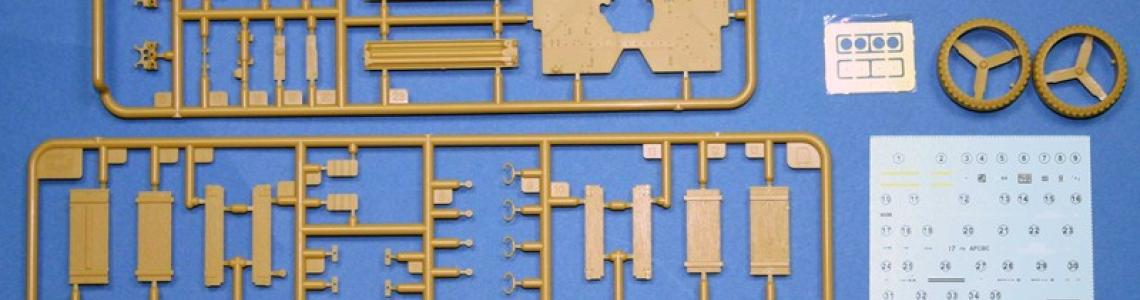 Sprue, photoetch and decals in kit