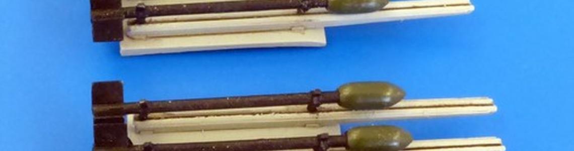 Completed and painted rockets