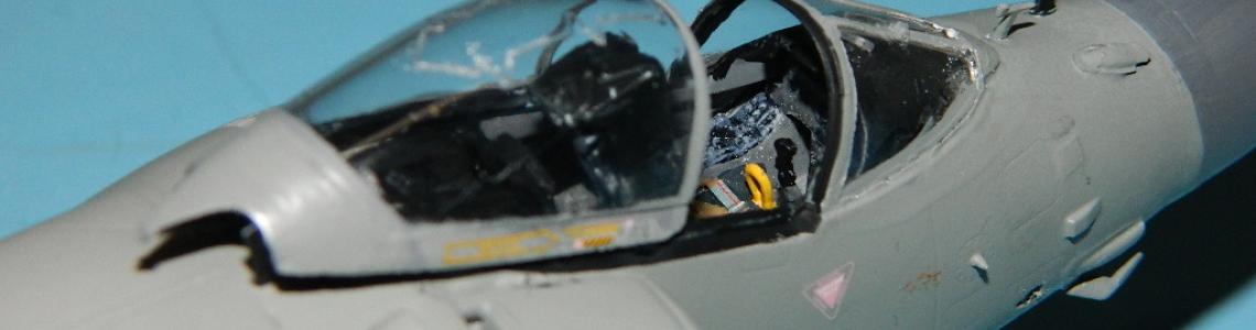 SHAR Cockpit, Showing Det Cord in the Canopy