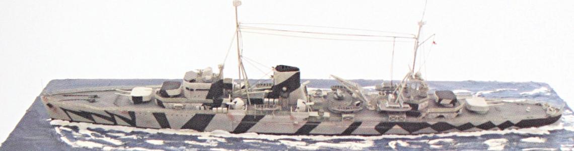 HMS Ajax 1941 model by Felix Bustello from 1/600 Airfix