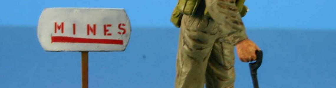 Soldier with mine probe