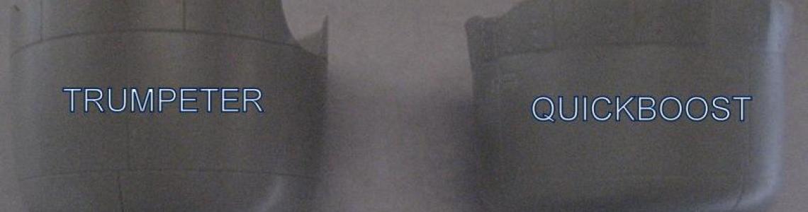 Comparison if Trumpeter kit cowling vs Quickboost from side