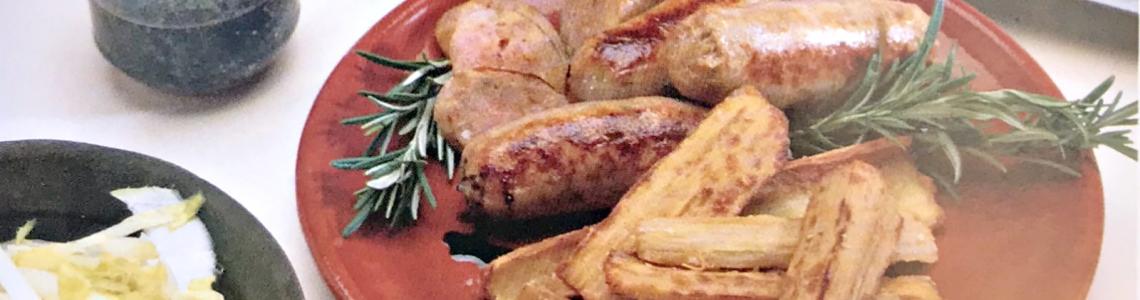 Figure 4: Sausages with Fried Cardoons & Endive Salad 