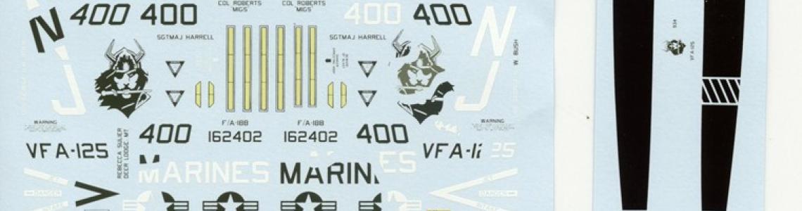 Decal sheets enclosed in package