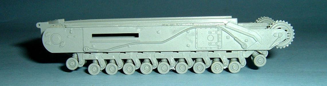 Bogie wheel legs slant forward