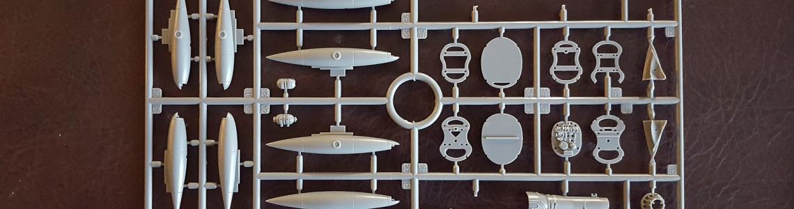 Another sprue containing fuel tanks, engine parts, and fuselage bulkheads