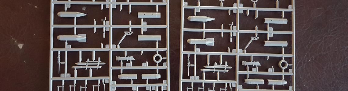 Sprues containing ordnance, hardpoints, etc