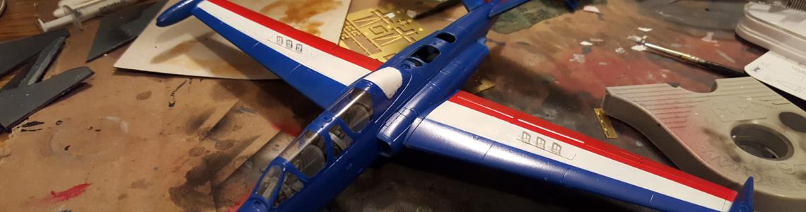 Assembled and painted aircraft - left, above