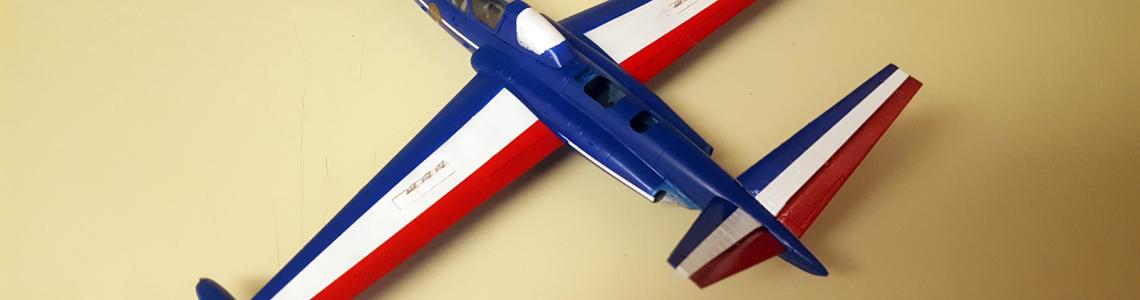 Assembled and painted aircraft - left-rear, above