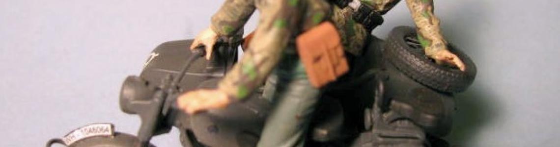 Completed motorcycle with figures