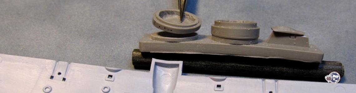 Aires wheel bay ground down to fit inside Airfix wing
